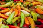 Variety of peppers Art Print